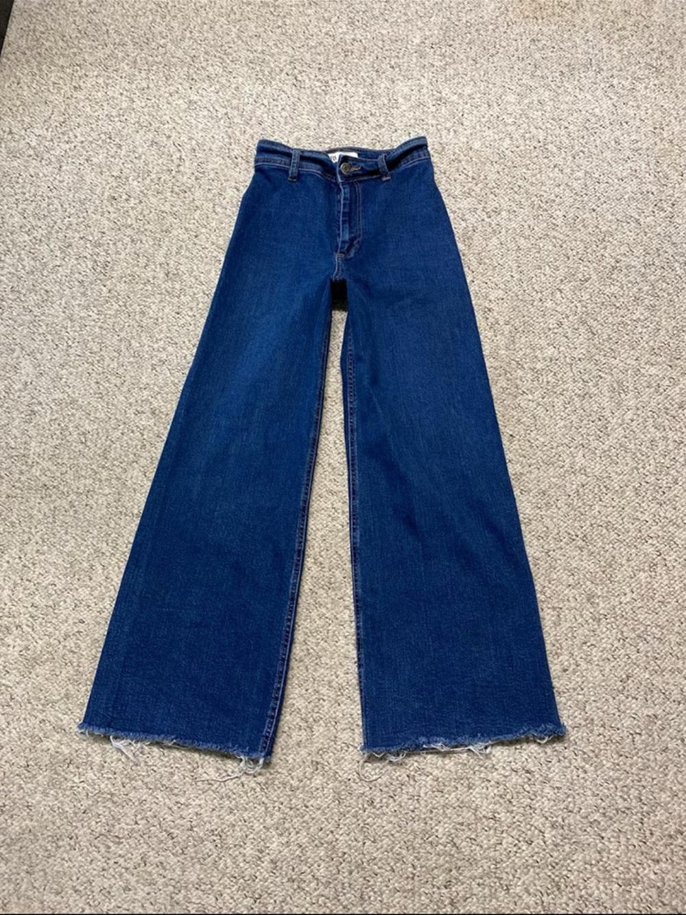ZARA The Marine High Rise Wide Straight Leg Jean